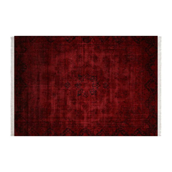 فرش ماشینی زانیس مدل وینتیج طرح تبریز زمینه قرمز